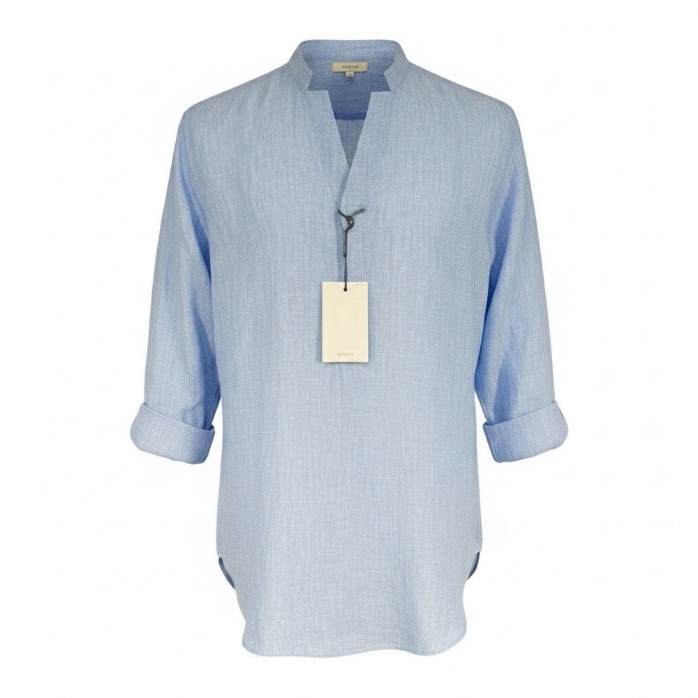 NEW Murano Baird McNutt Linen Shirt Mens 2XT Blue Tall Man